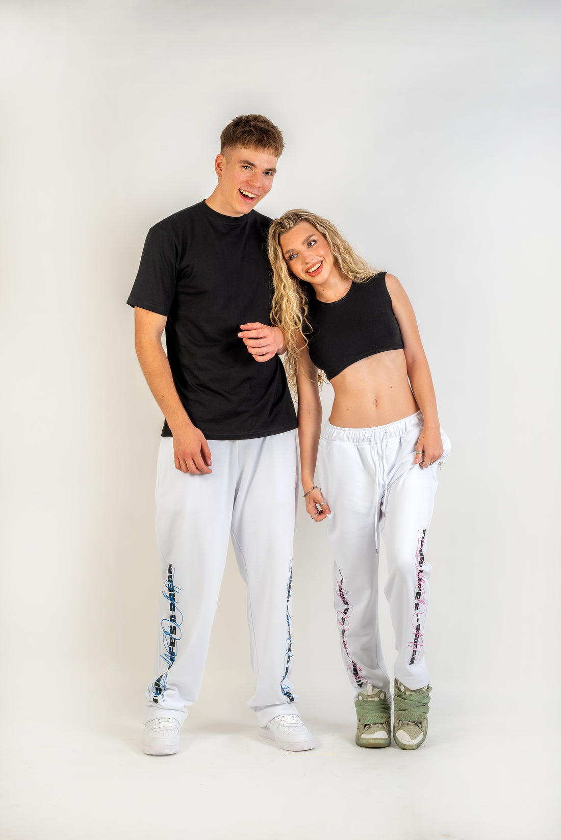 YLAD Pink Accent Baggy Sweatpants