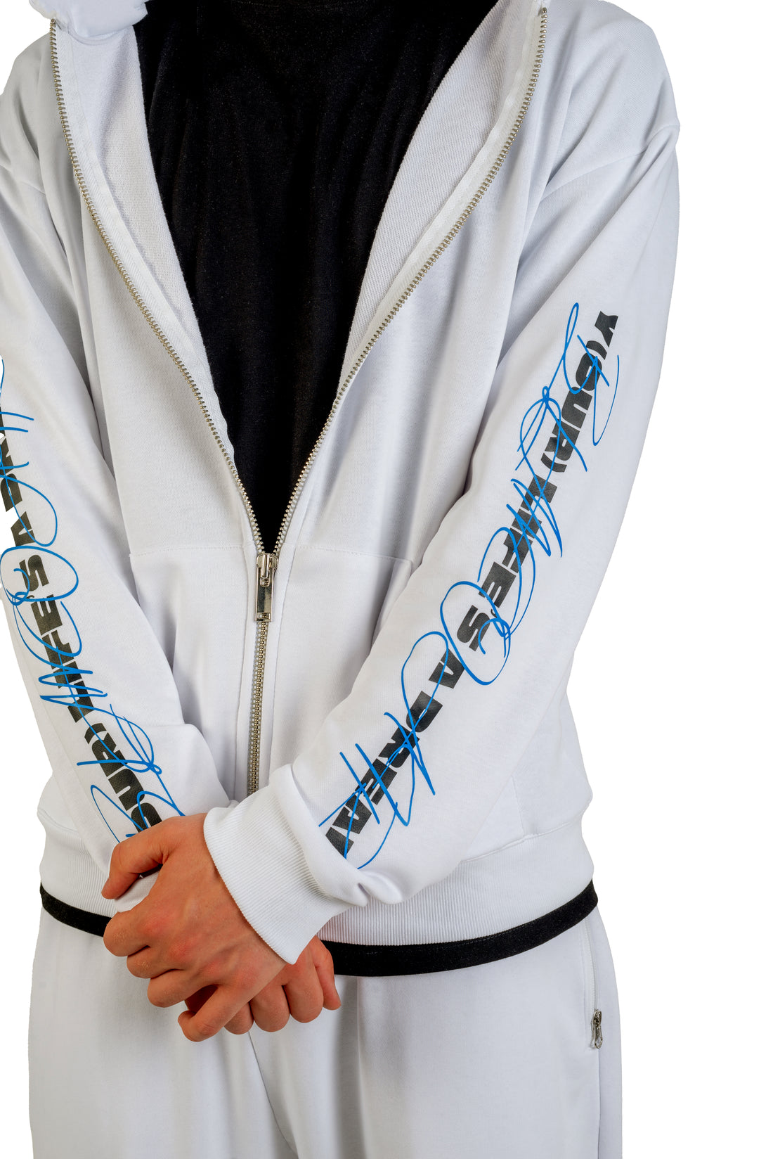 BLANCO AIR Blue Horseshoe Zip-Up Hoodie