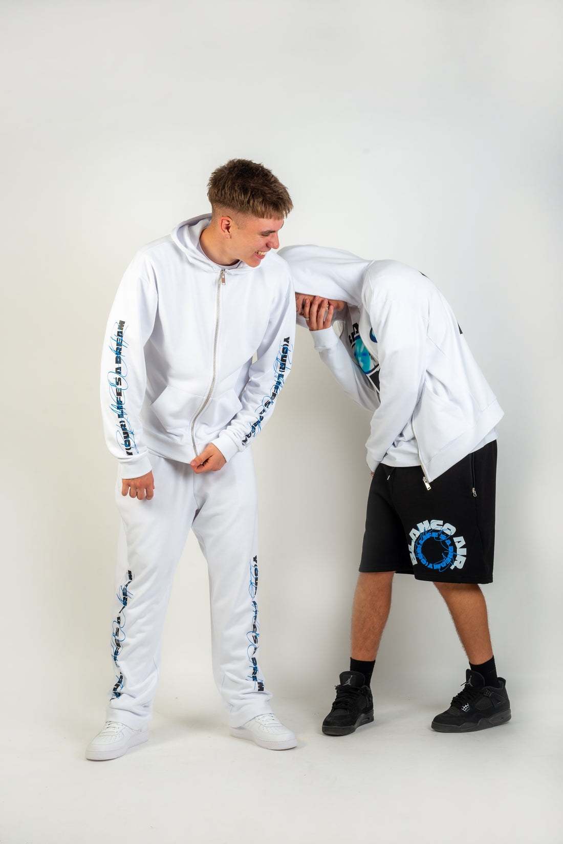 BLANCO AIR Blue Horseshoe Zip-Up Hoodie