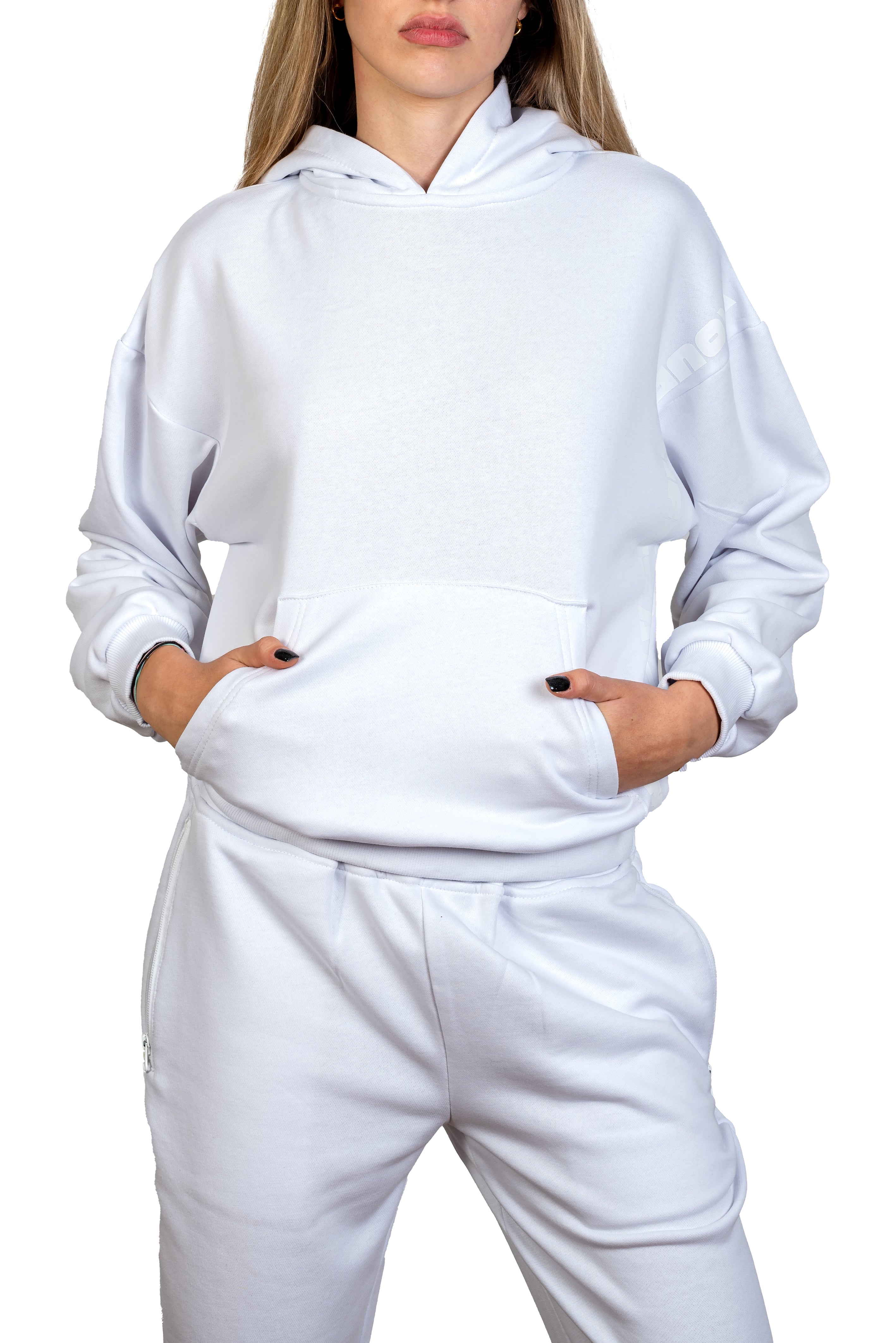 White sales oversized sweatpants