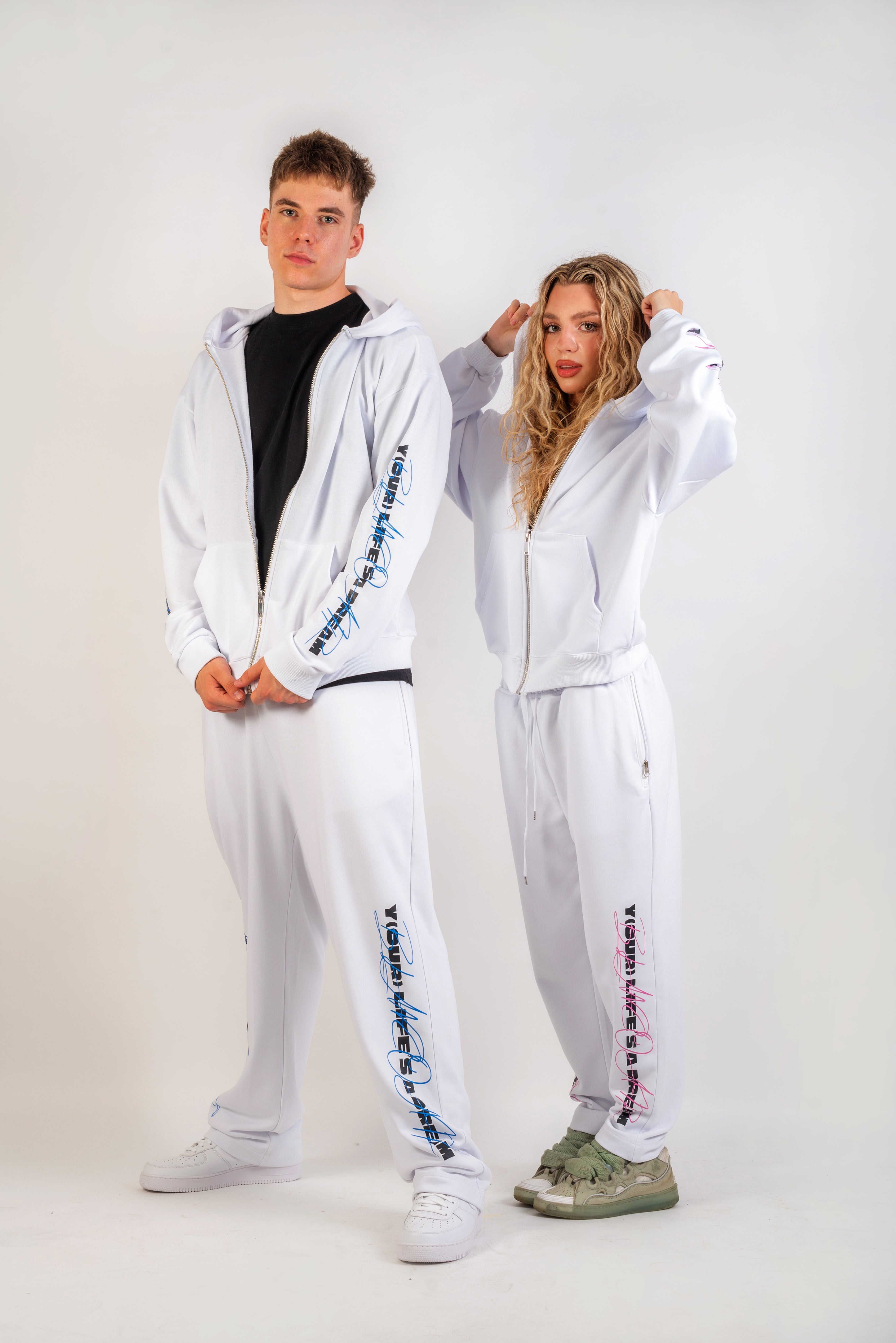 Buy High Quality Men's YLAD Blue Accent Baggy Sweatpants - BLANCO AIR