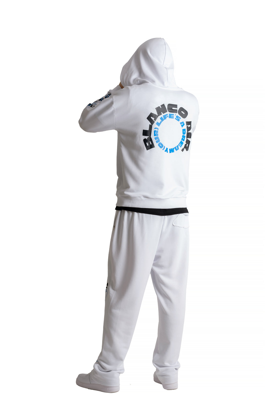 BLANCO AIR Blue Horseshoe Zip-Up Hoodie