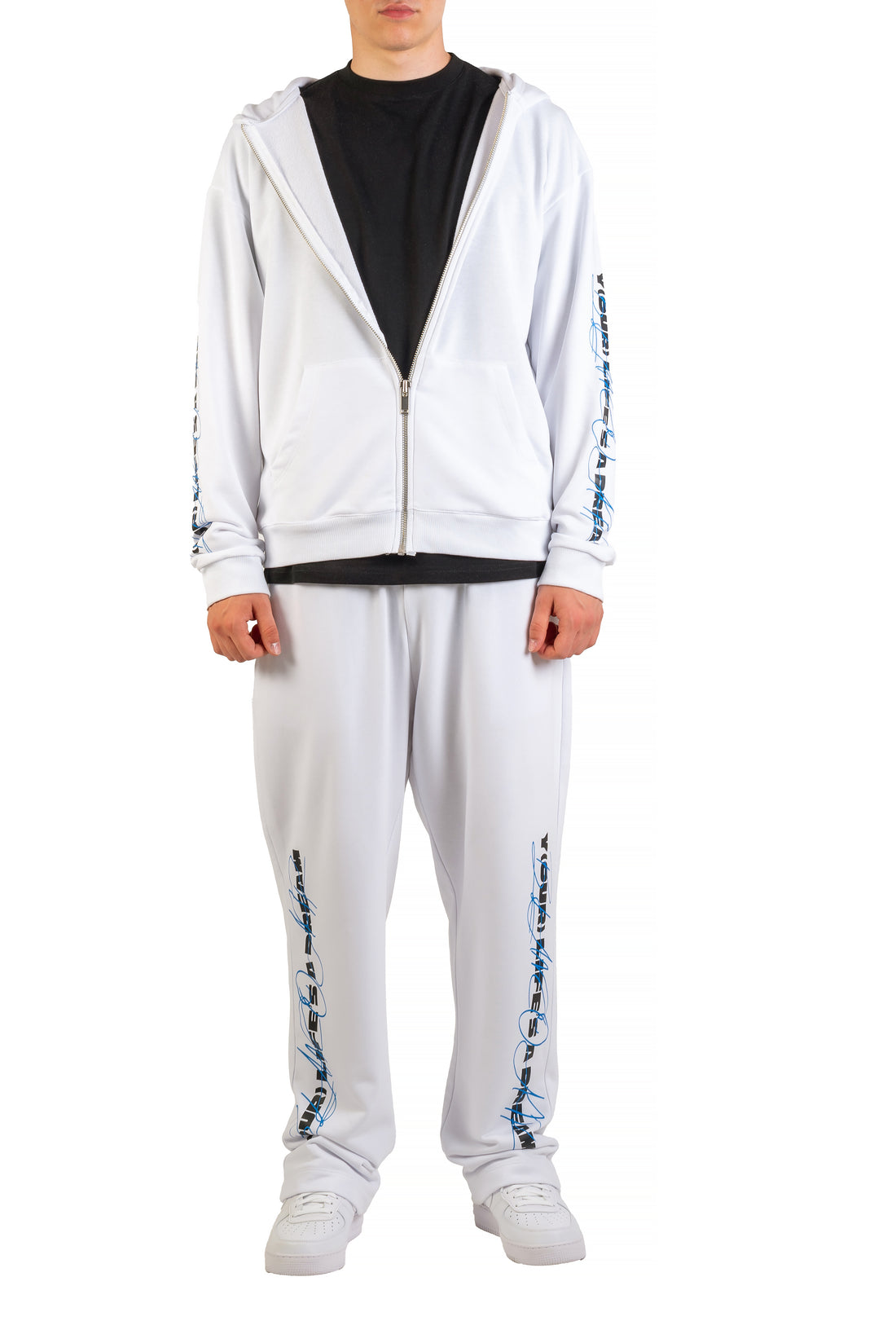 BLANCO AIR Blue Horseshoe Zip-Up Hoodie