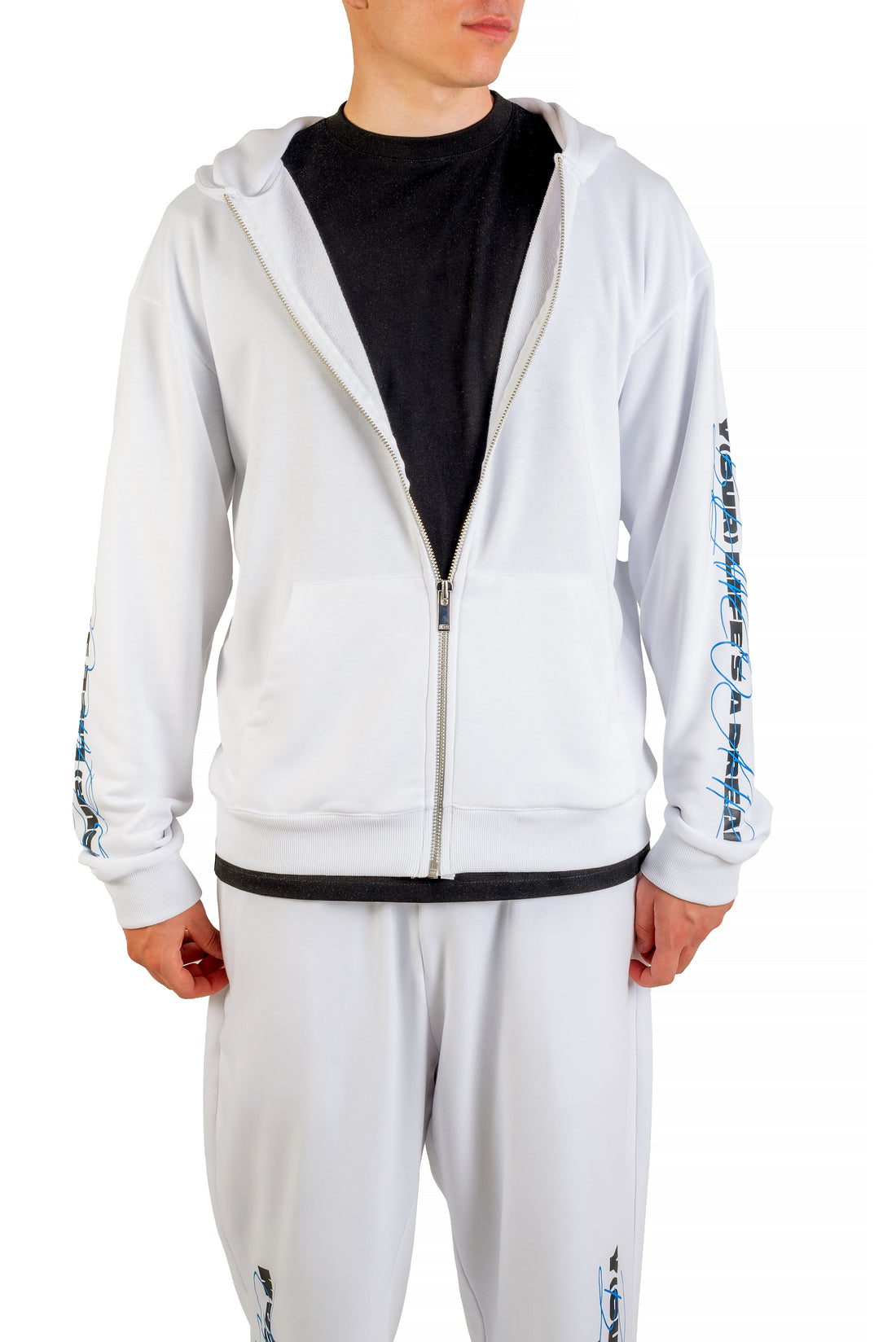 BLANCO AIR Blue Horseshoe Zip-Up Hoodie