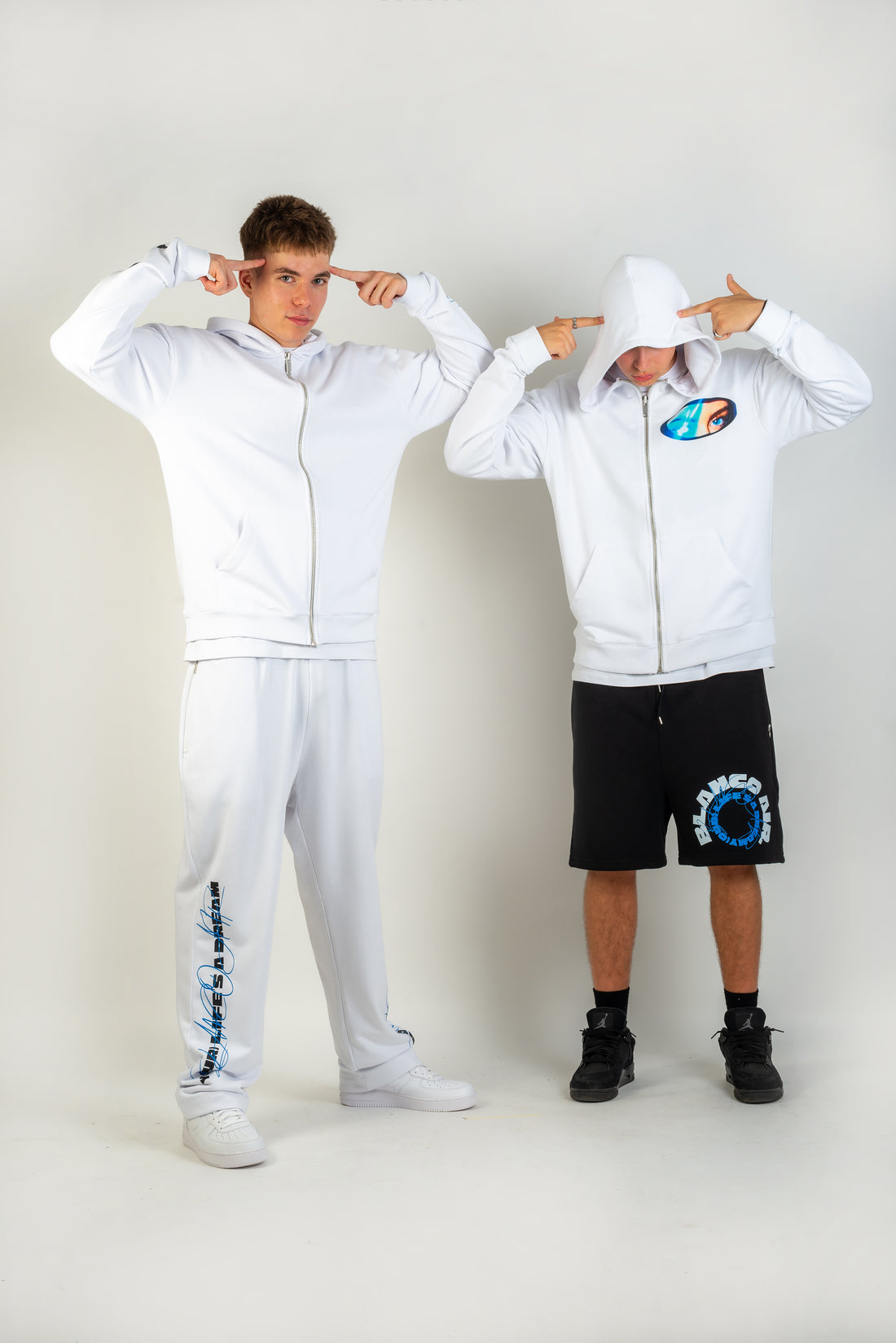 BLANCO AIR Blue Horseshoe Zip-Up Hoodie