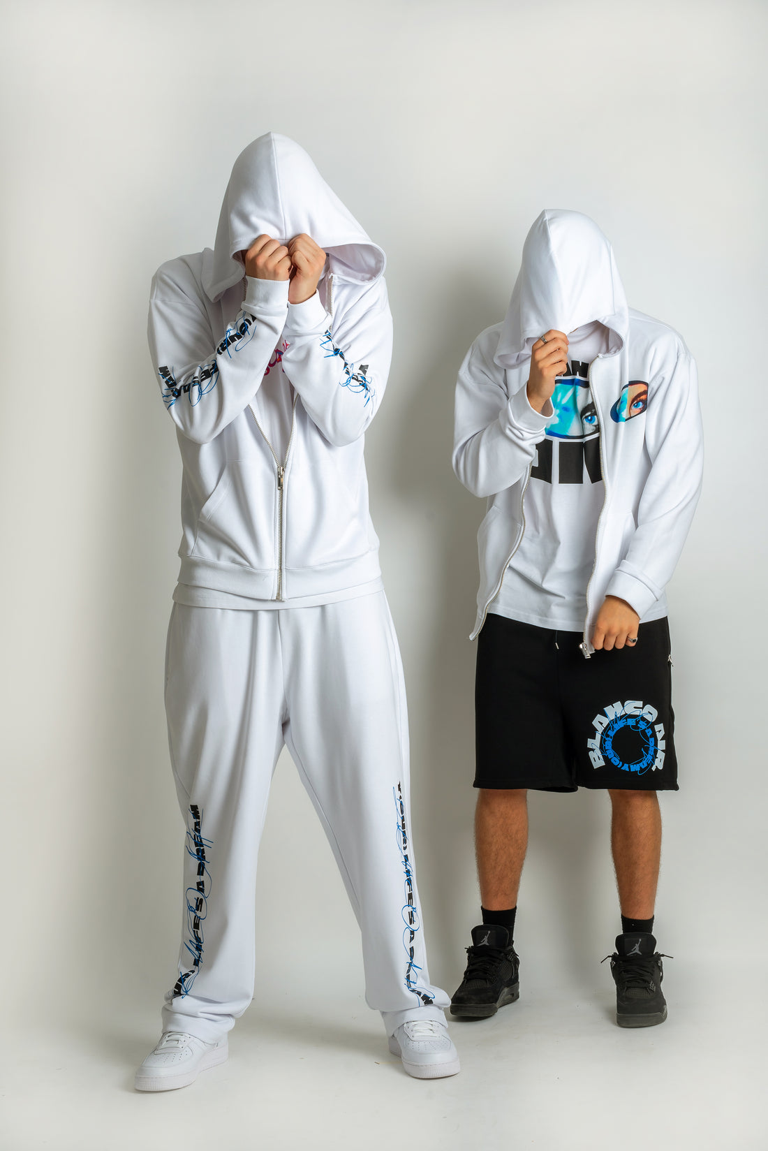 BLANCO AIR Blue Horseshoe Zip-Up Hoodie